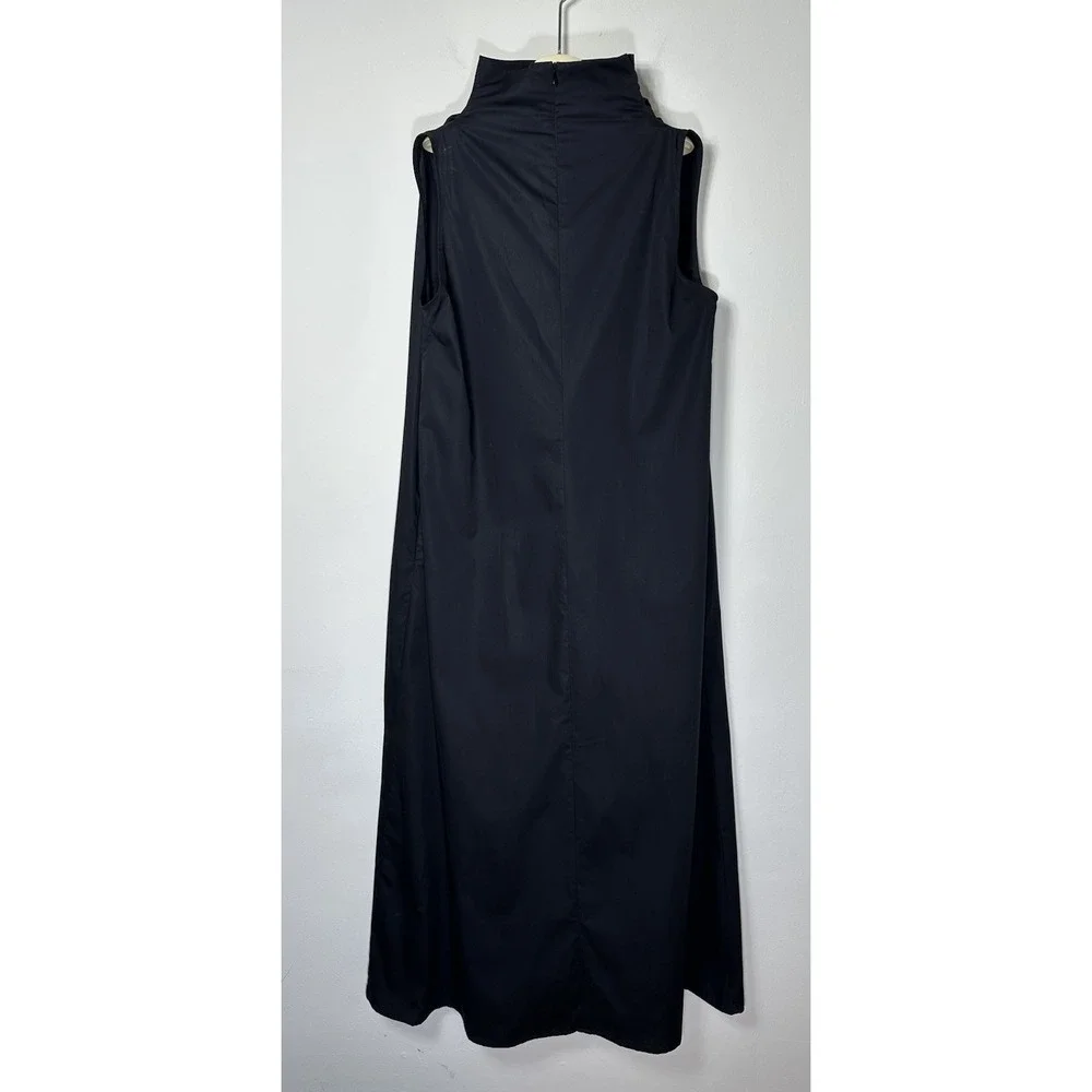 Marcella Minna Sleeveless Dress Black Size Large Maxi Cotton Pockets - Picture 7 of 13